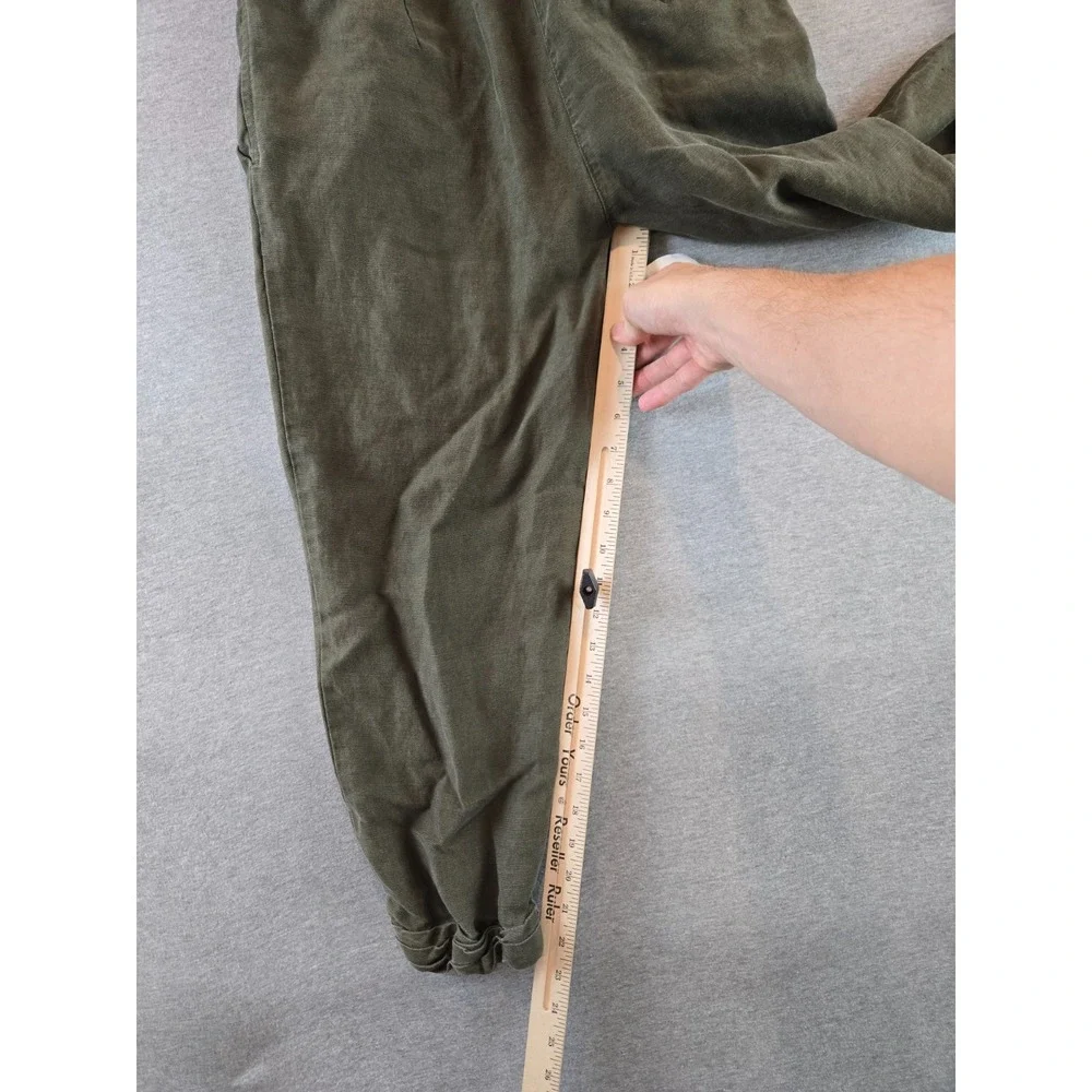 Wilfred Aritzia Trousers Womens‎ 2 Olive Allant Cropped Drawcord Linen Pants